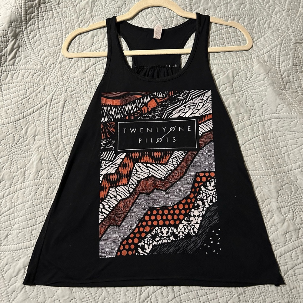 Twenty One Pilots Black and Red Graphic Tank Top